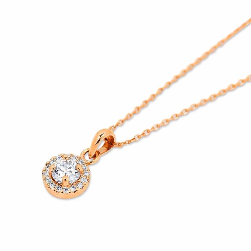 Briliáns gyémánt medál - rosegold - Halo