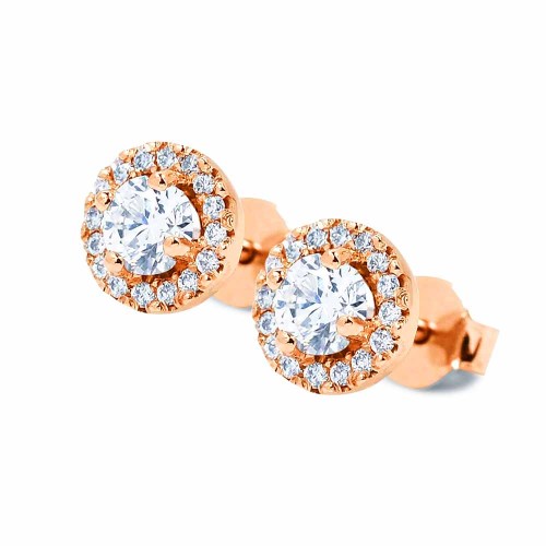 Briliáns gyémánt fülbevaló - 0,6-0,65ct - rosegold