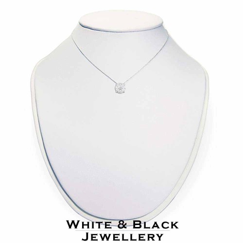 Gyémánt medál láncon, 18K fehérarany - Hortensia