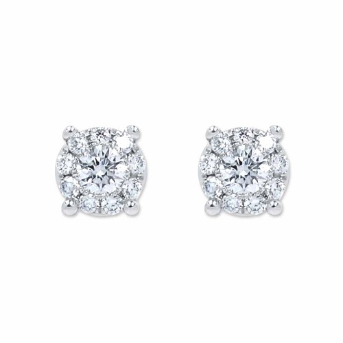 Briliáns gyémánt fülbevaló, fehérarany - 0,16ct