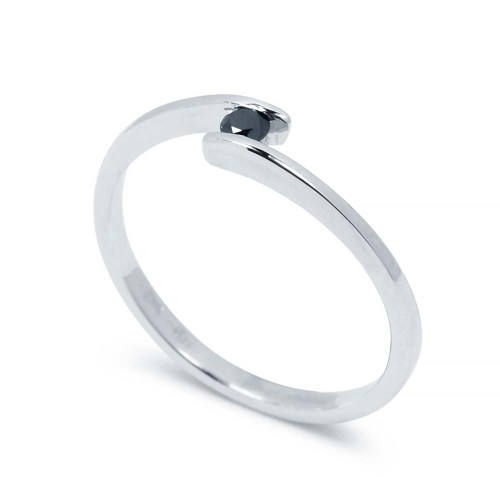 Íves fekete gyémánt gyűrű, 2,5mm