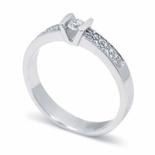 Briliáns eljegyzési gyűrű, fehérarany - Bernadette