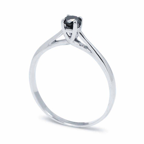 Eljegyzési gyűrű - 3,5mm fekete gyémánttal