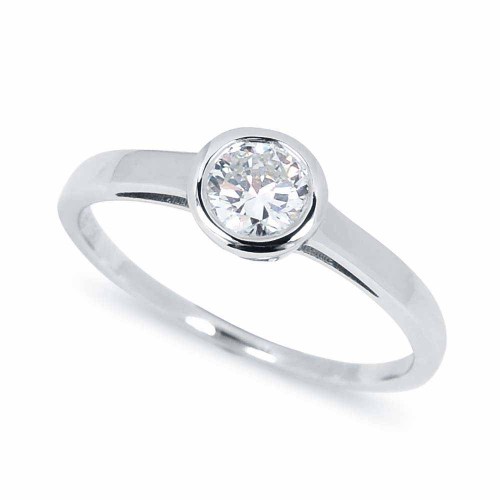 Zárt foglalatos gyémánt eljegyzési gyűrű - 0,6 karát