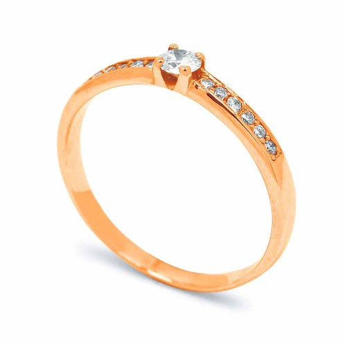 Briliáns gyémánt eljegyzési gyűrű - rosegold