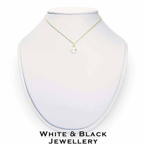 Igazgyöngy medál gyémánttal - 6-6,5mm - arany