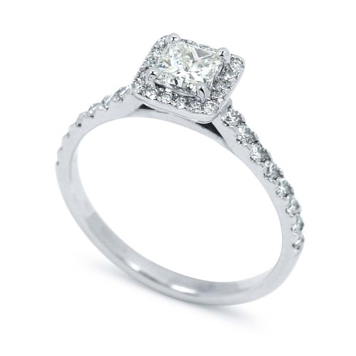 Princess gyémánt eljegyzési gyűrű - 0,6-0,75ct