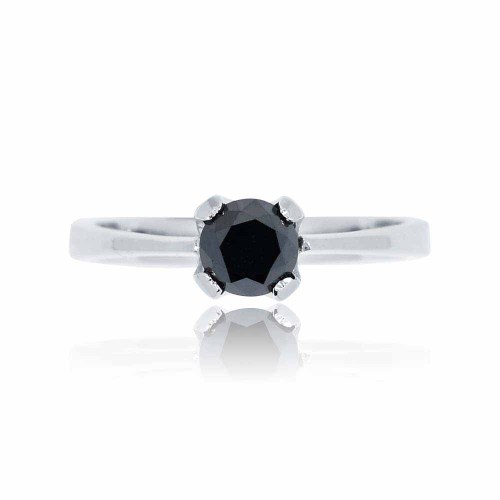 Fekete gyémánt eljegyzési gyűrű - 0,7-1ct