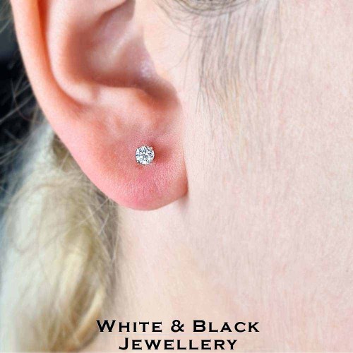 Gyémánt fülbevaló - 3,0mm - fehérarany