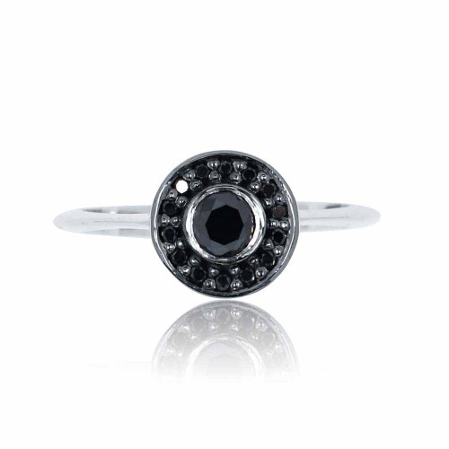Fekete gyémánt eljegyzési gyűrű - Isola