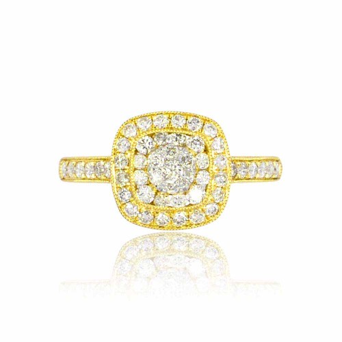 Eljegyzési gyűrű gyémánttal - Bourbon - arany