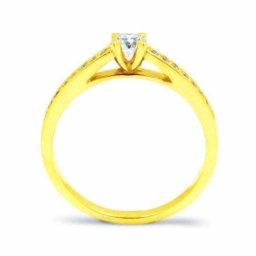 Briliáns eljegyzési gyűrű, arany - 0,3 karát