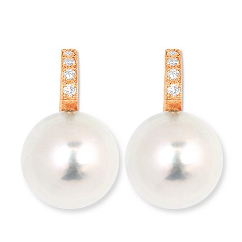 11mm igazgyöngyös fülbevaló - rosegold