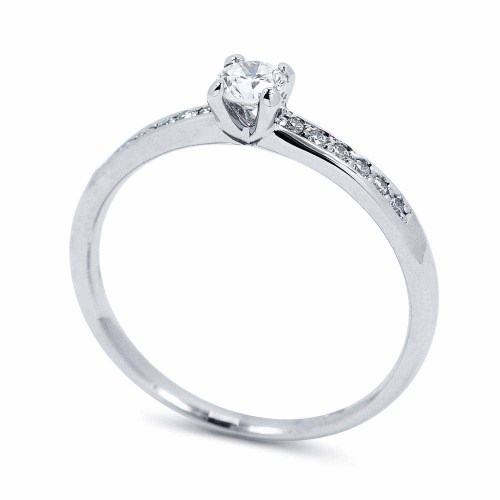 Briliáns eljegyzési gyűrű - 0,3 karát - fehérarany