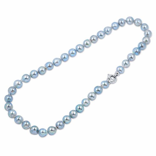 Igazgyöngy nyaklánc - Akoya 9-9,5mm kék