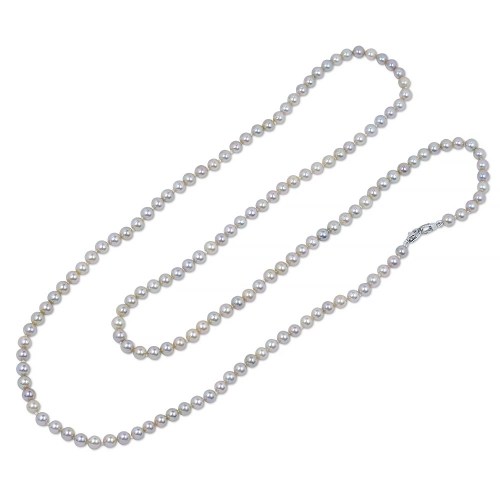 Igazgyöngy gyöngysor - 5,0mm - ezüstös