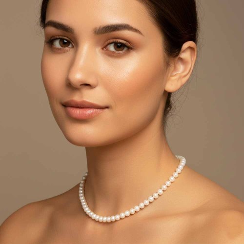 Gyöngysor 5,5-6mm, fehér zár