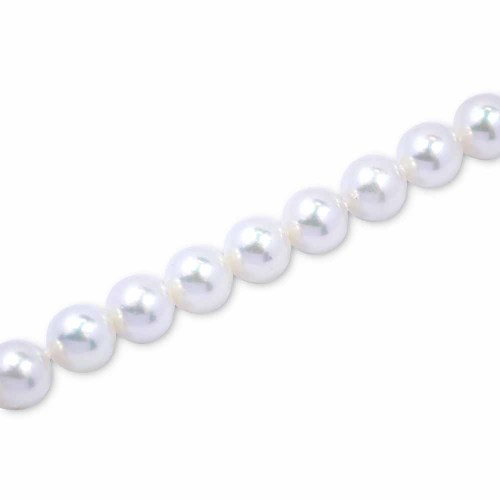 Gyöngysor 9mm, akoya - fehérarany