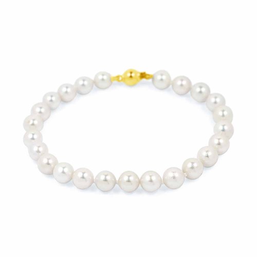 Gyöngy karkötő, 6-7mm, arany