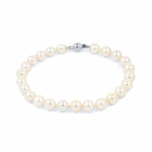 Gyöngy karkötő, 6-7mm, fehér