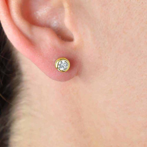 Buton gyémánt fülbevaló - 0,5-0,6ct - arany