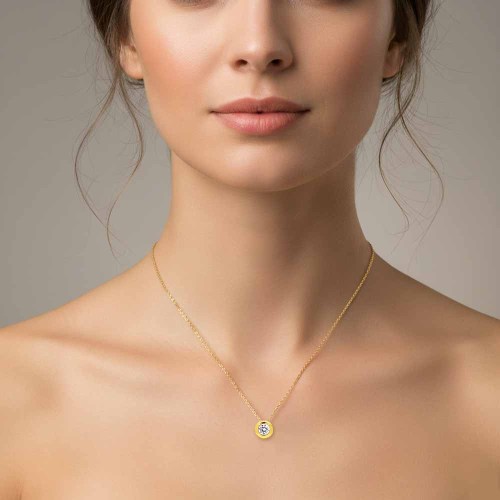 Gyémánt nyaklánc, 3,3-3,5mm, arany - buton