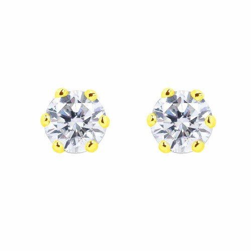 Gyémánt fülbevaló 3,0mm - hatkarmos, arany