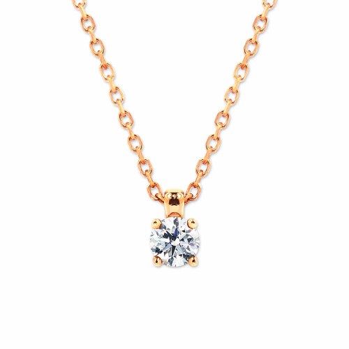 Gyémánt nyaklánc, rosegold  - 3,3-3,7mm