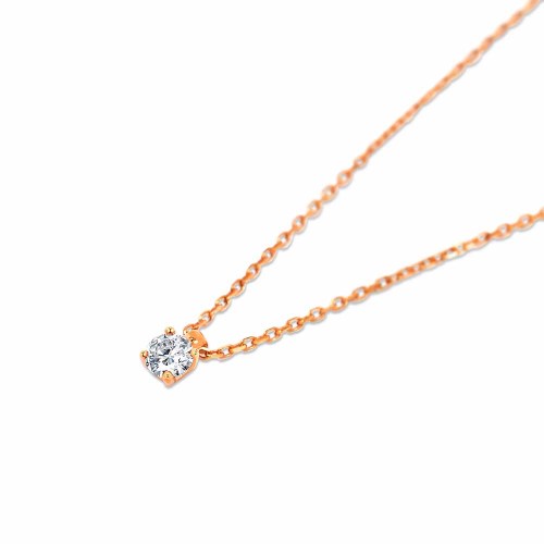 Gyémánt nyaklánc, rosegold  - 3,3-3,7mm