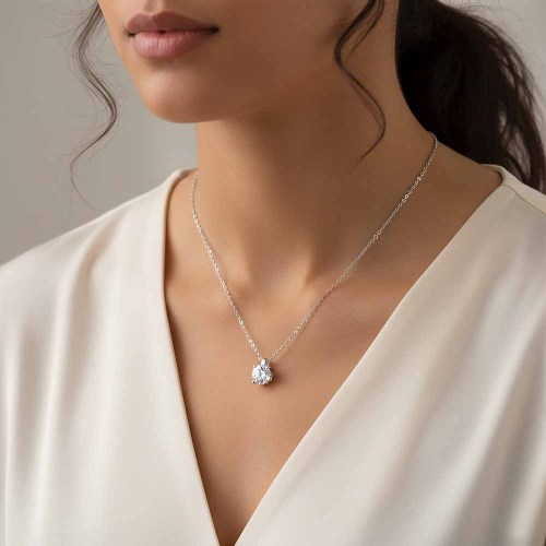 Gyémánt nyaklánc, fehérarany - 4,5-5,0mm