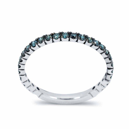 Kék gyémánt karikagyűrű - körbe köves - 1,5mm