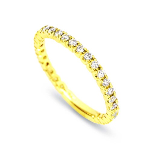 Körbe köves gyémánt gyűrű, arany - 1,5mm
