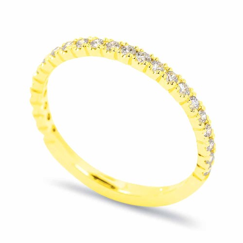 Körbe köves gyémánt gyűrű, arany - 1,5mm