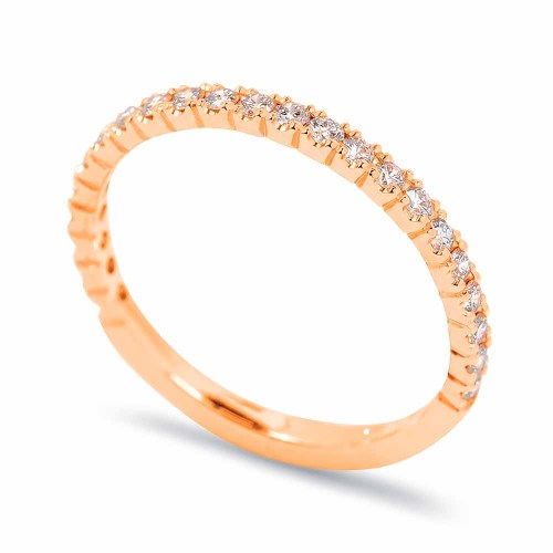 Körbe köves gyémánt gyűrű, rosegold - 1,5mm