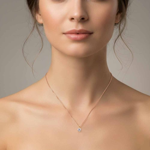 Gyémánt nyaklánc, rosegold - 2,8-3,2mm