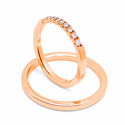 Gyémánt soros gyűrű - fehérarany