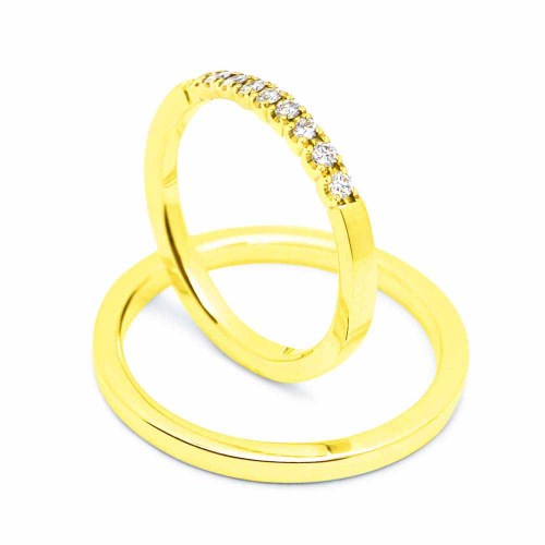 Gyémánt soros gyűrű - fehérarany