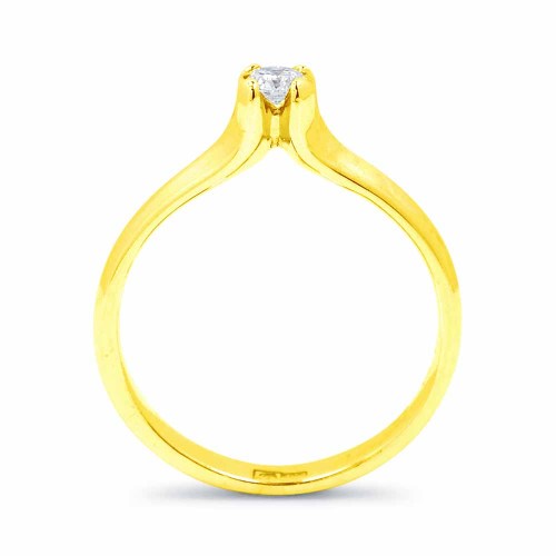 Brill köves eljegyzési gyűrű aranyból - felívelő