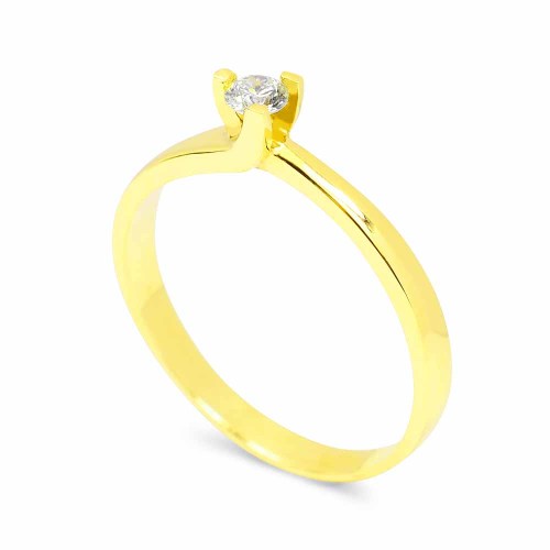 Eljegyzési gyűrű, három karmos - arany