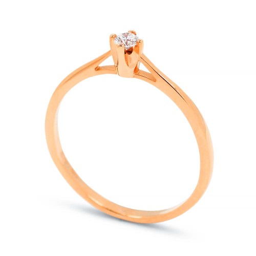 Gyémánt eljegyzési gyűrű - rosegold - 2,5mm