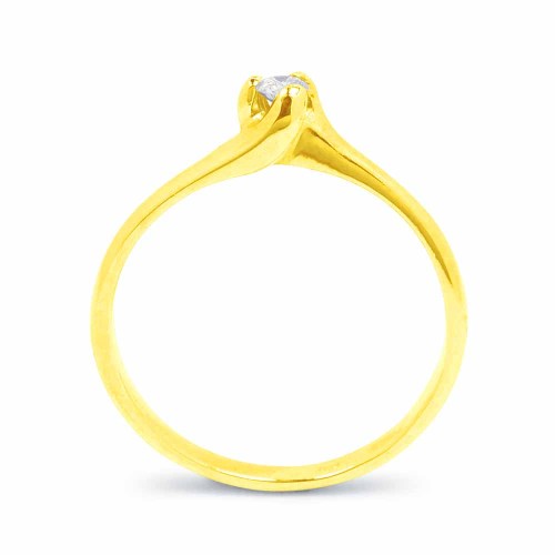 Csavart 3 íves eljegyzési gyűrű - arany