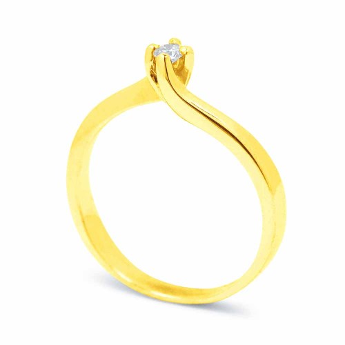 Eljegyzési gyűrű, csavart 4 íves, arany