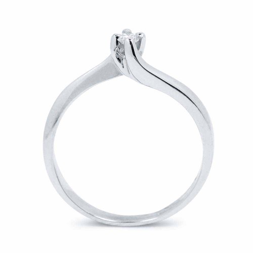 Eljegyzési gyűrű, csavart 4 íves, fehérarany