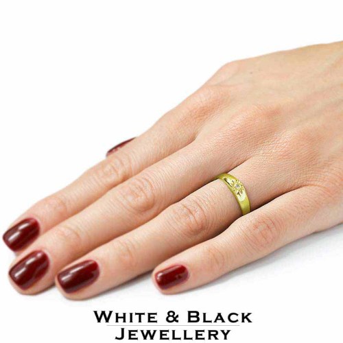 Arany eljegyzési gyűrű - vésett