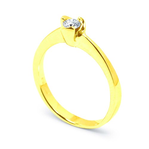 Gyémánt eljegyzési gyűrű aranyból - kelyhes