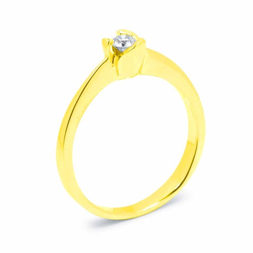 Gyémánt eljegyzési gyűrű aranyból - kelyhes