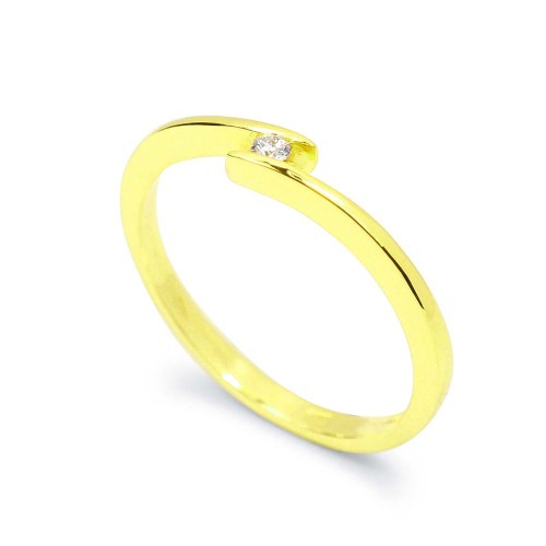 Arany eljegyzési gyűrű - 2,5mm gyémánt - eltolt