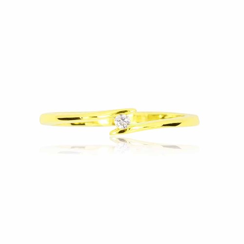 Arany eljegyzési gyűrű - 2,5mm gyémánt - eltolt