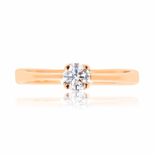 Rosegold eljegyzési gyűrű - szögletes  - 4,0mm