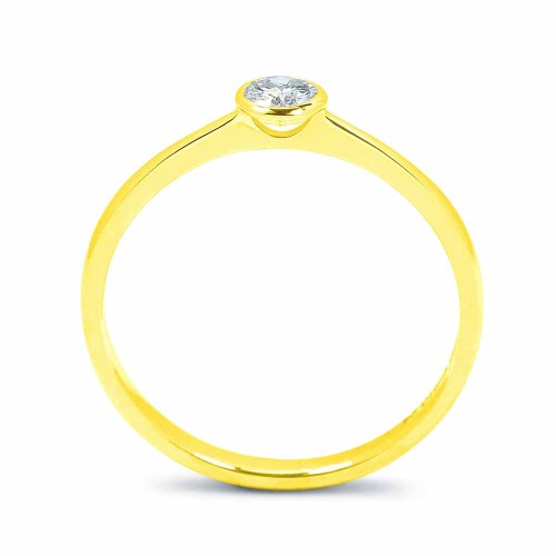 Gyémánt eljegyzési gyűrű - kerek foglalat - arany